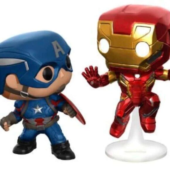 Funko Pop! - Marvel Captain America/Iron Man 2 Pack, Exclusive Marvel CC - Picture 4 of 4